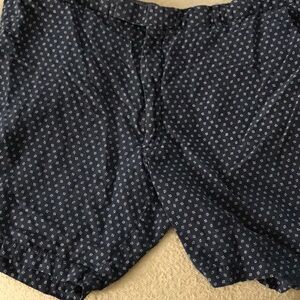 Navy Blue Patterned Shorts Big sized